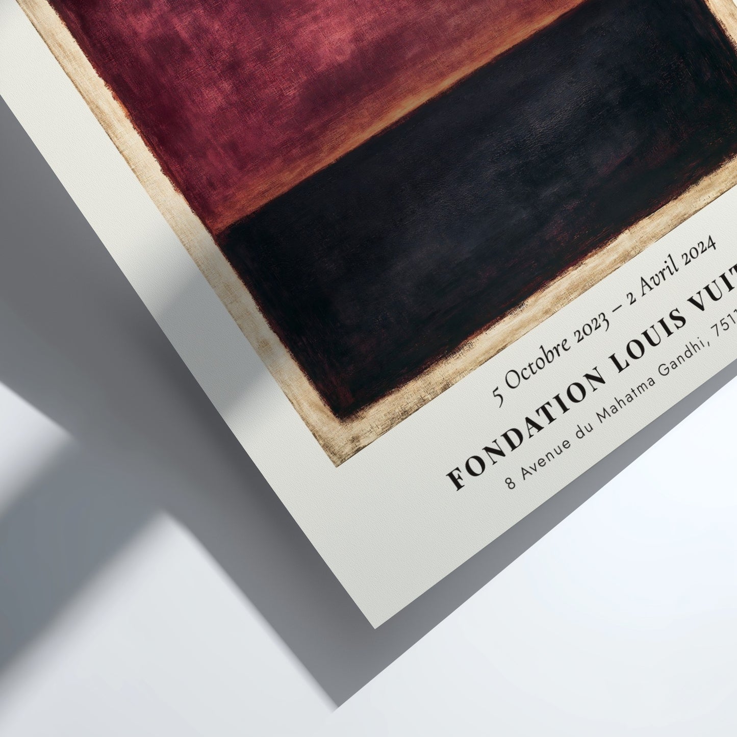Wall art poster featuring Rothko La Peinture Comme Drame with deep red and black.
