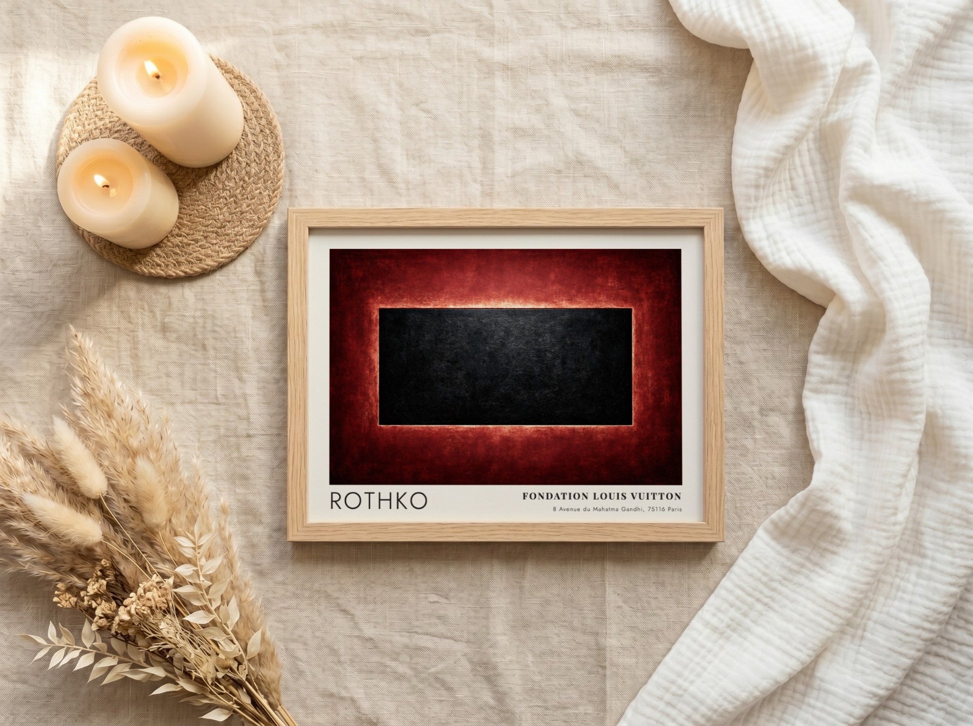 Wall art poster featuring Mark Rothko artwork with deep red and black abstract design.