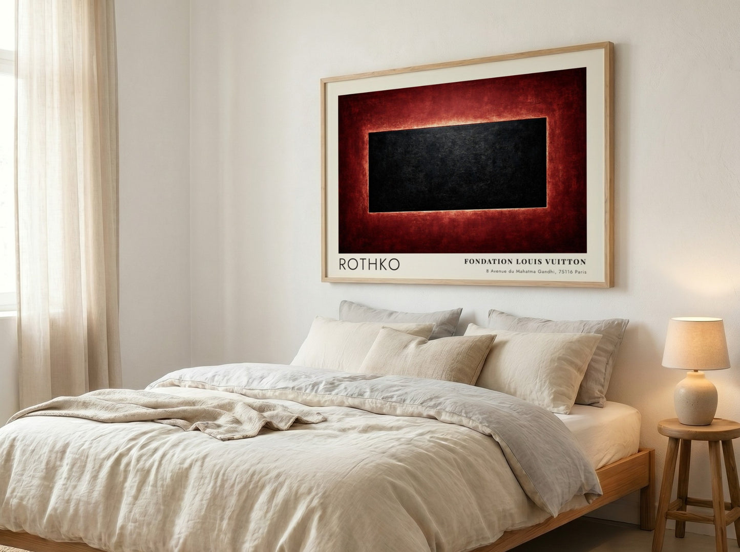 Wall art poster featuring Mark Rothko artwork with deep red and black abstract design.