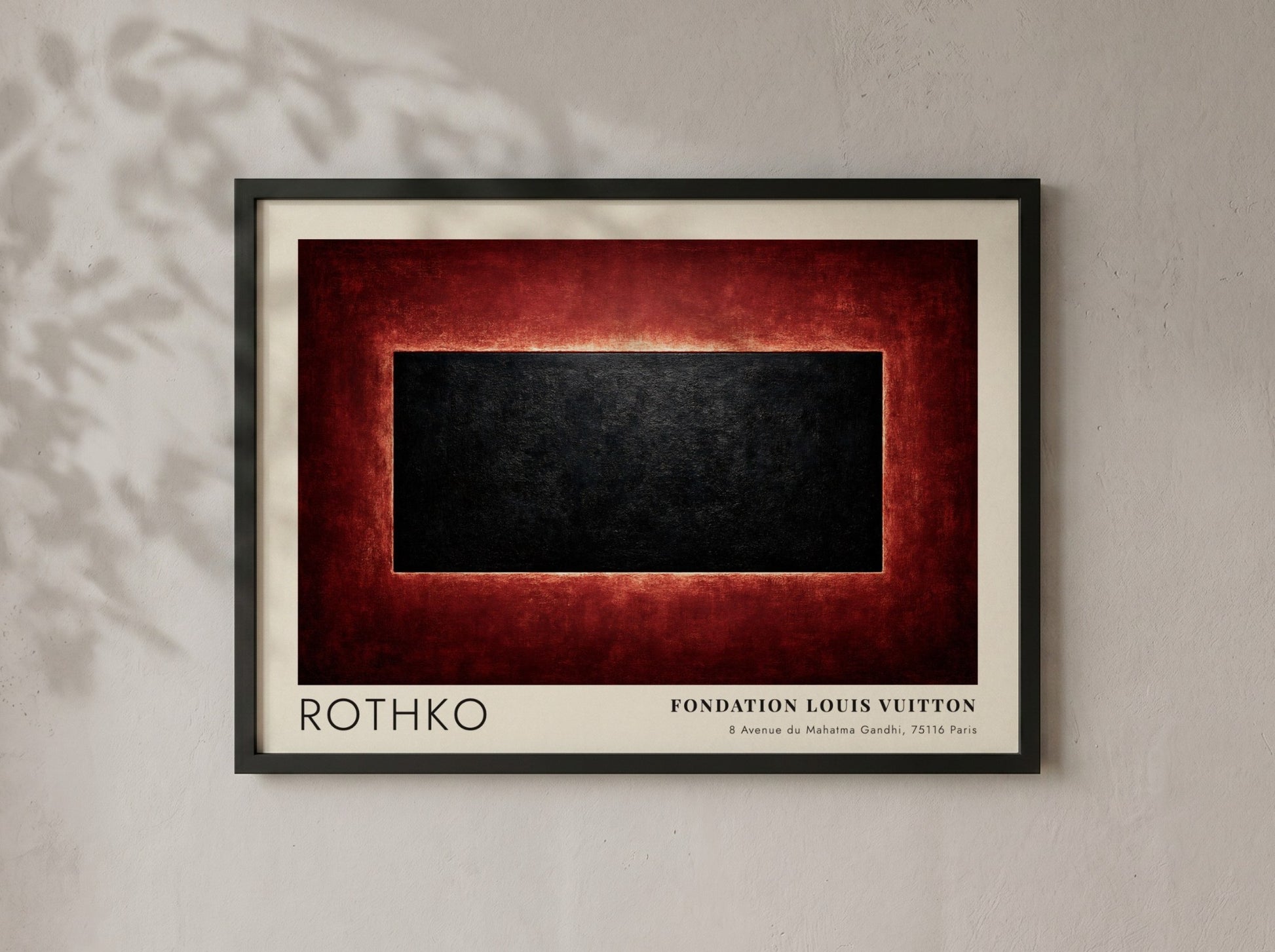 Wall art poster featuring Mark Rothko artwork with deep red and black abstract design.