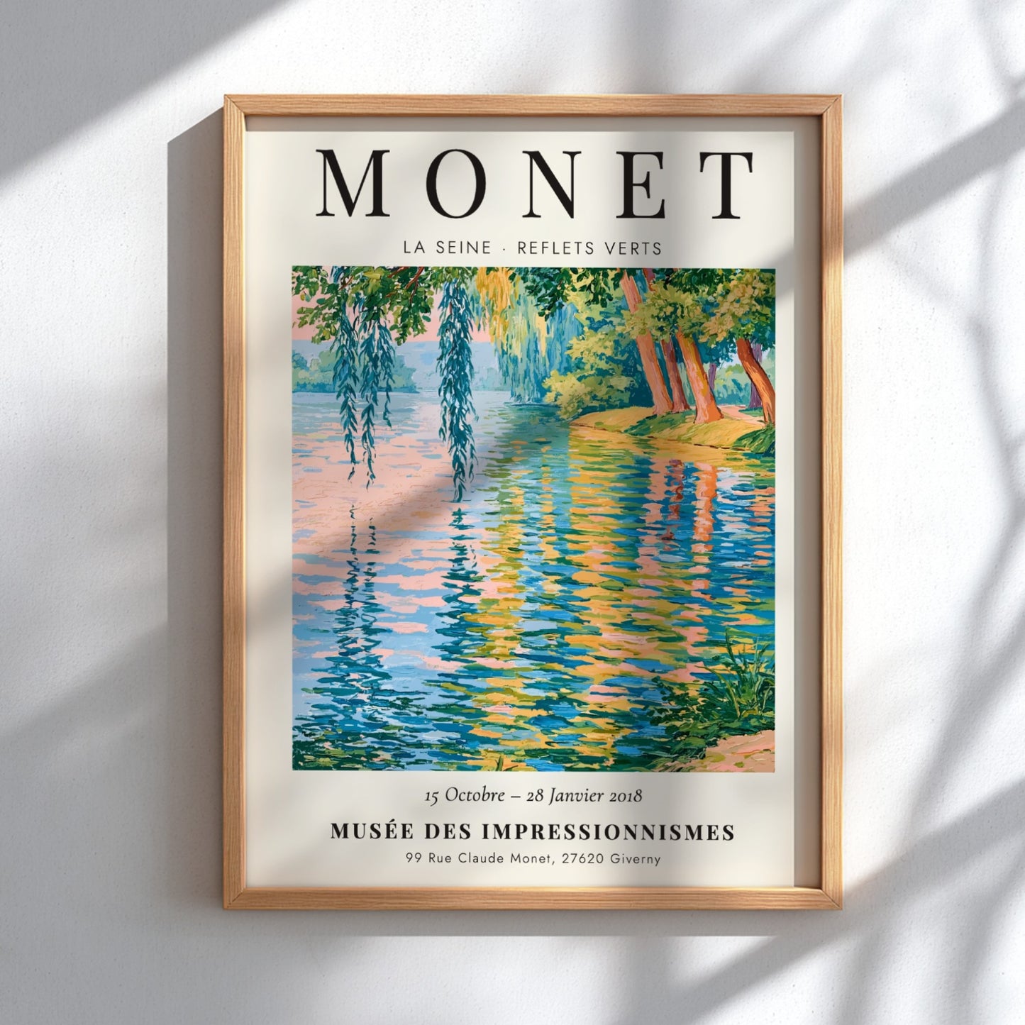 Monet inspired wall art featuring La Seine in vibrant greens and blues