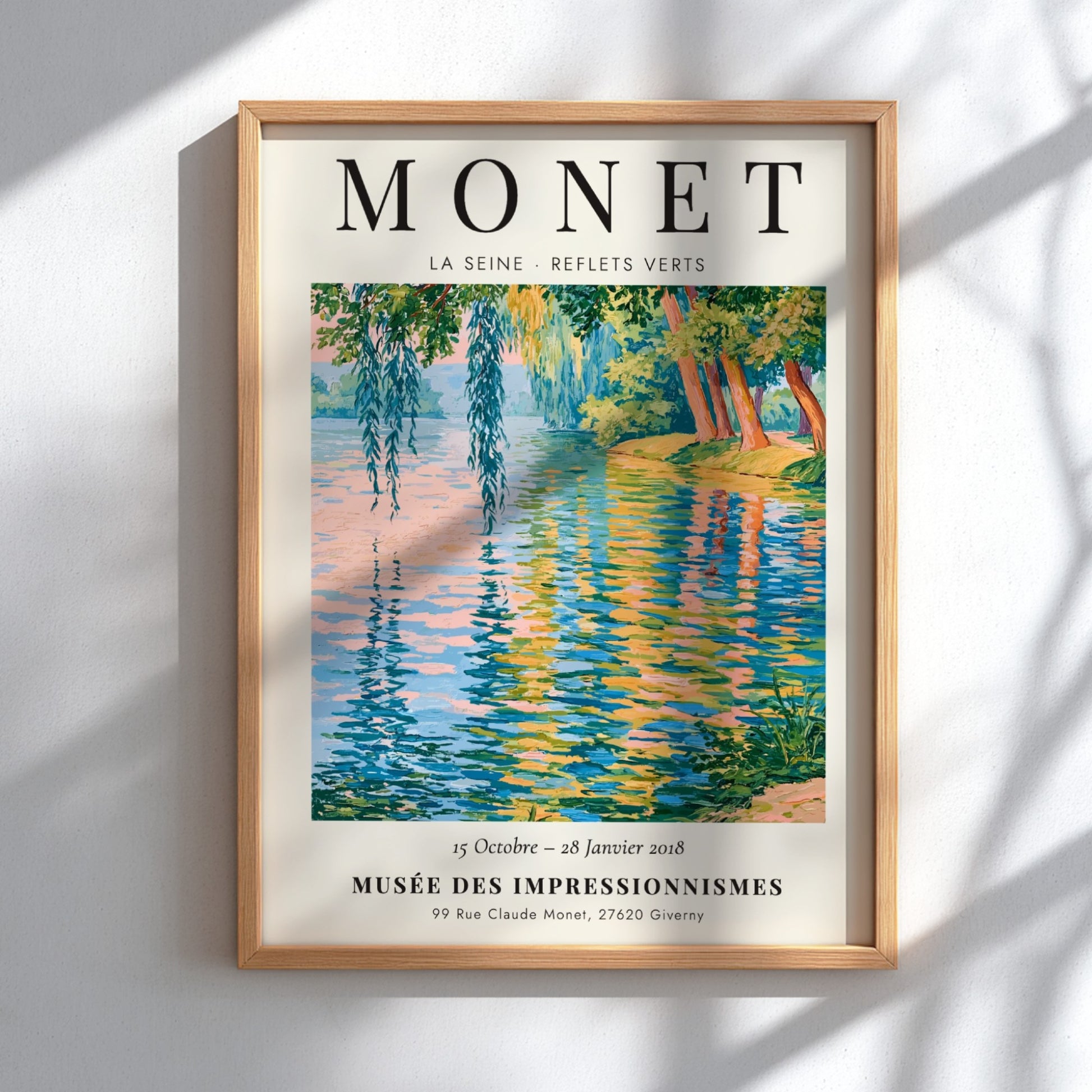 Monet inspired wall art featuring La Seine in vibrant greens and blues