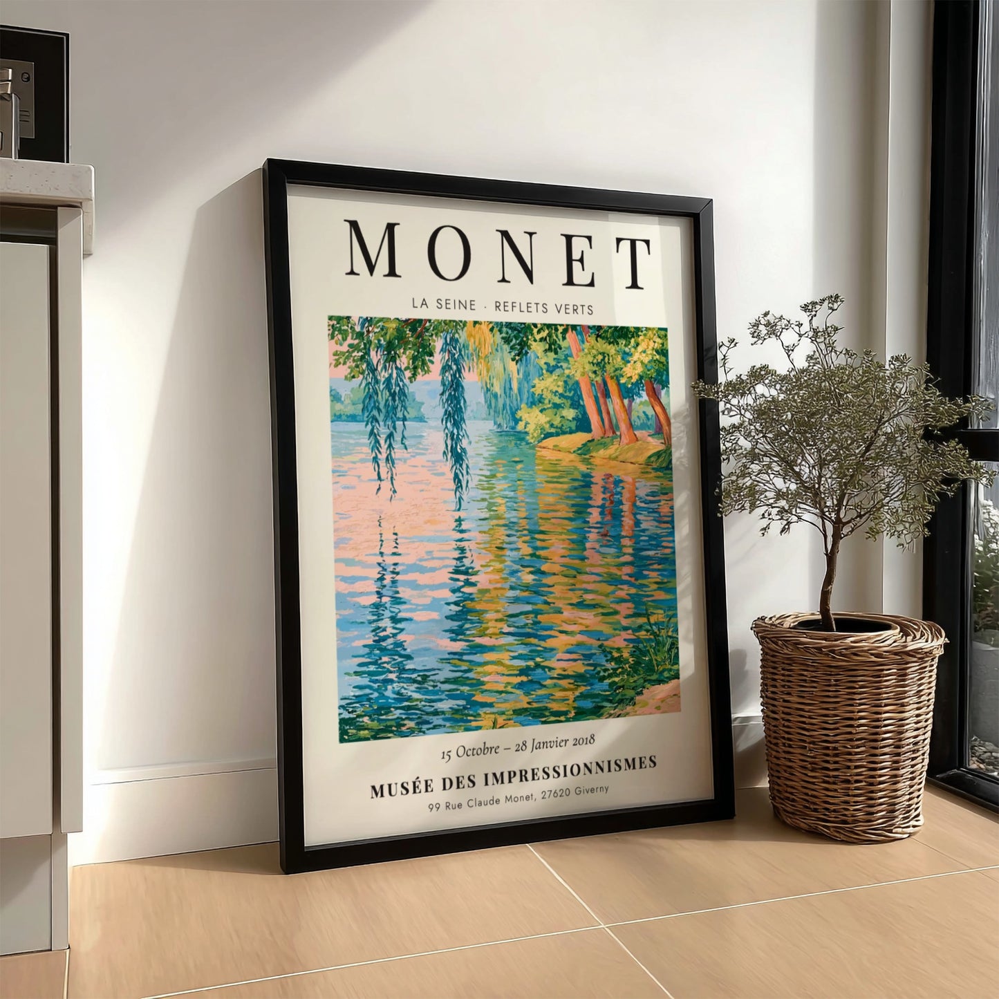 Monet inspired wall art featuring La Seine in vibrant greens and blues