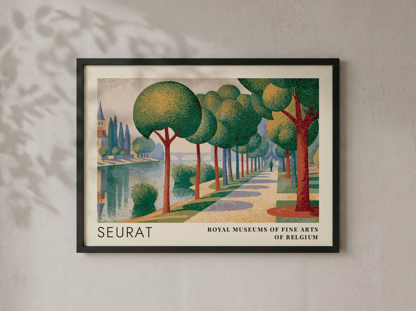 Wall art poster featuring Seurat La Seine a la Grande Jatte landscape with trees