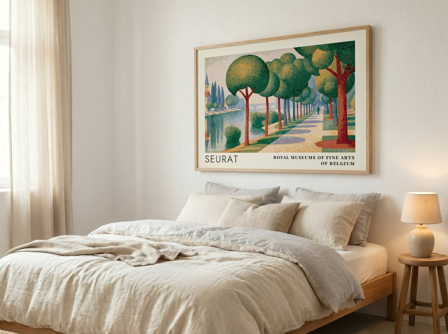 Wall art poster featuring Seurat La Seine a la Grande Jatte landscape with trees