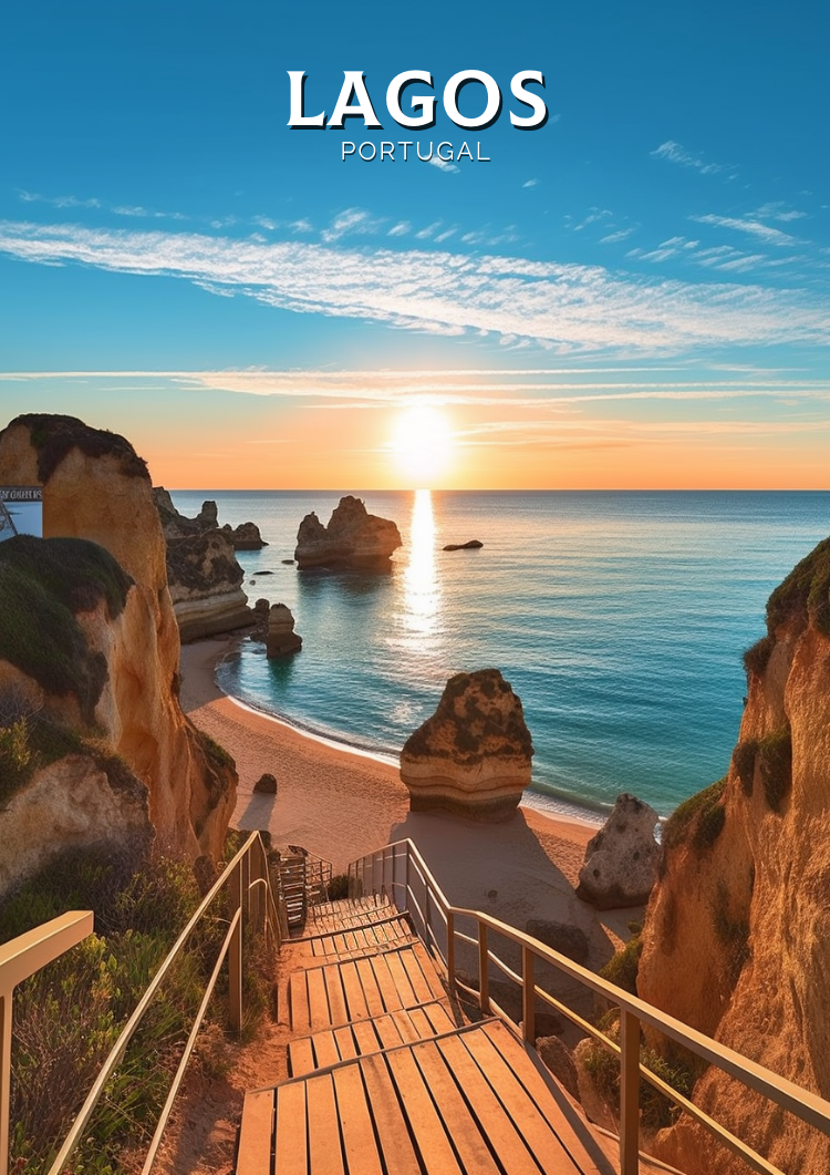 Europe LAGOS TRAVEL PRINT - PORTUGAL ARTWORK