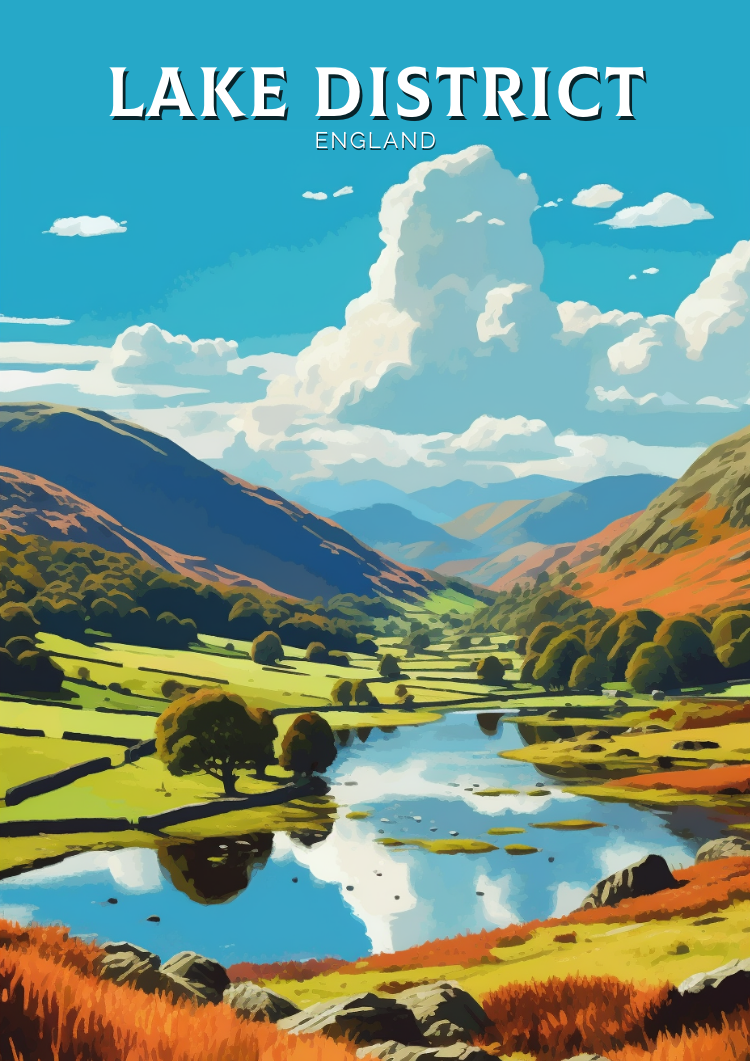 Europe LAKE DISTRICT POSTER - ENGLAND ARTWORK