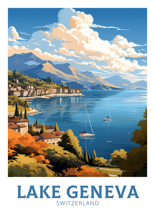 Lake Geneva Travel Print