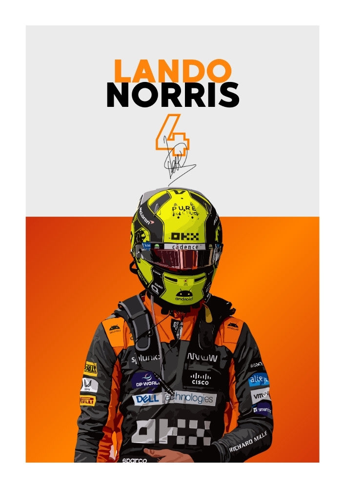 Lando Norris Print, F1 Poster