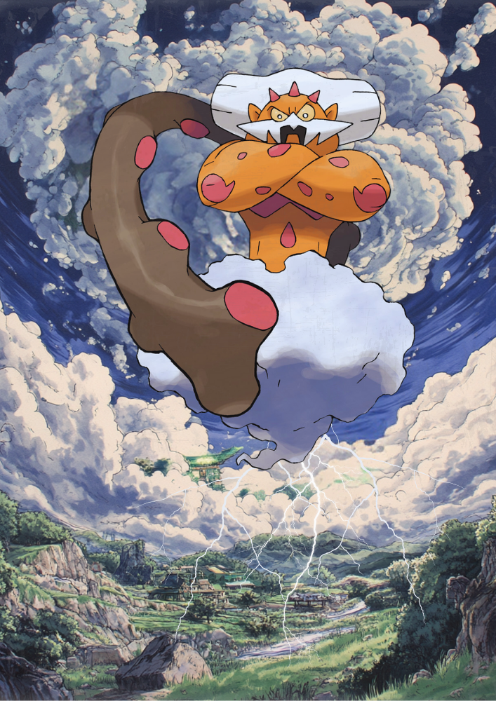 Landorus Poster: Japanese Style Legendary Pokemon Inspired Anime Artwork, Pokemon TCG Landorus