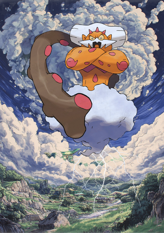 Landorus Poster: Japanese Style Legendary Pokemon Inspired Anime Artwork, Pokemon TCG Landorus