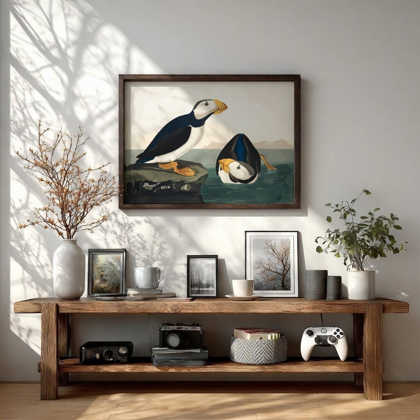 Large Billed Puffin poster featuring vibrant colors and intricate details, perfect for bird lovers and