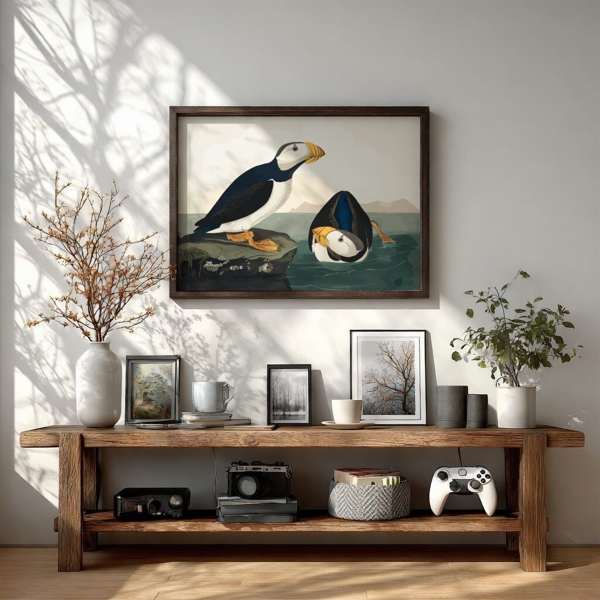 Large Billed Puffin poster featuring vibrant colors and intricate details, perfect for bird lovers and