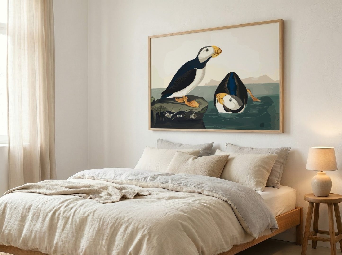Large Billed Puffin poster featuring vibrant colors and intricate details, perfect for bird lovers and