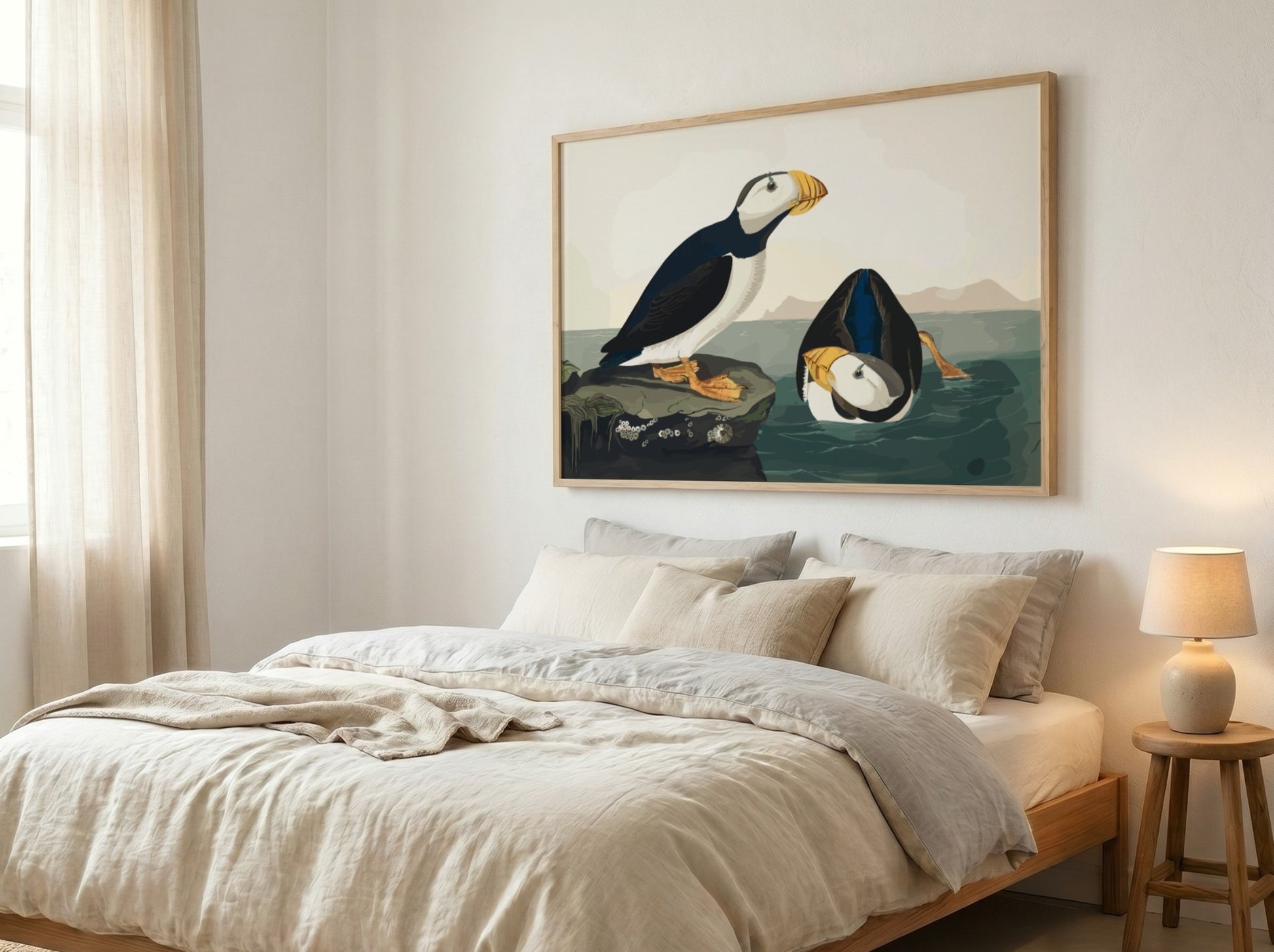 Large Billed Puffin poster featuring vibrant colors and intricate details, perfect for bird lovers and