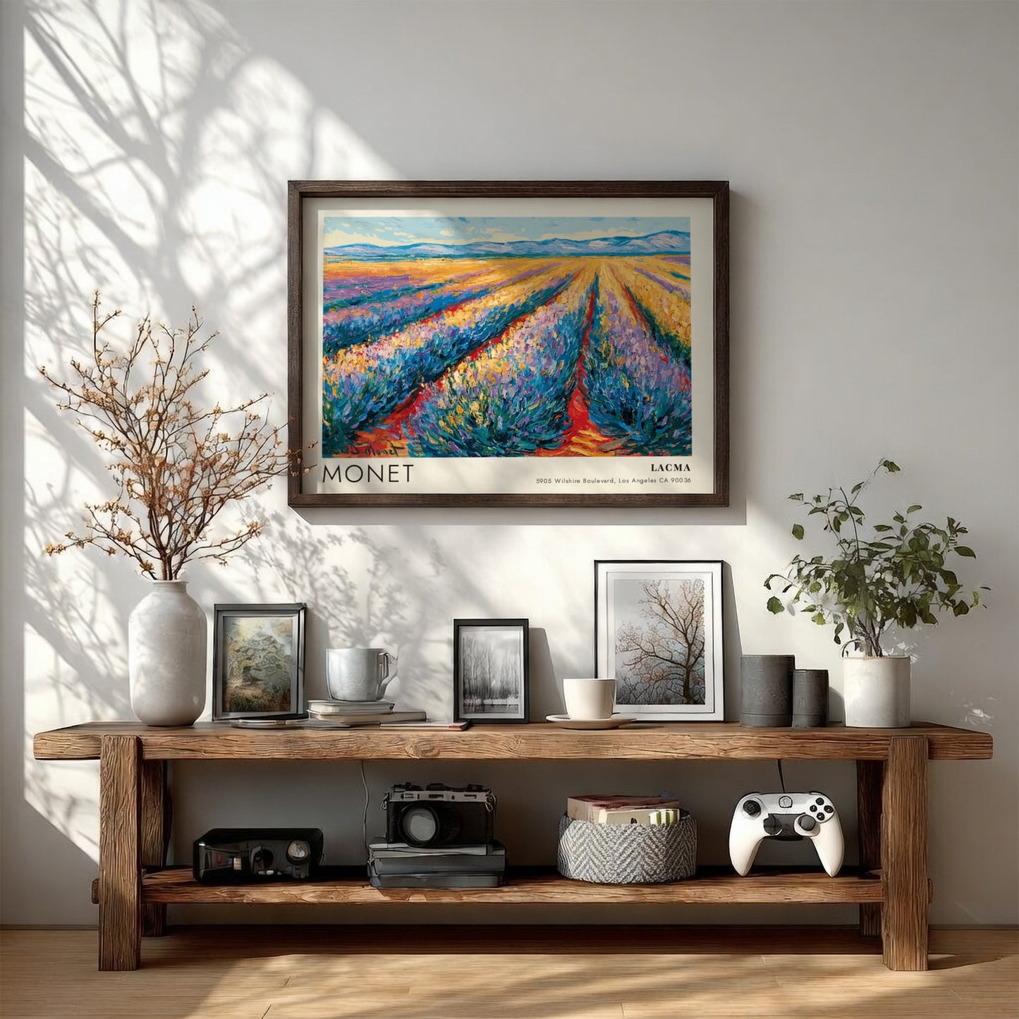 Lavande wall art print featuring Monet's lavender fields in vibrant colors
