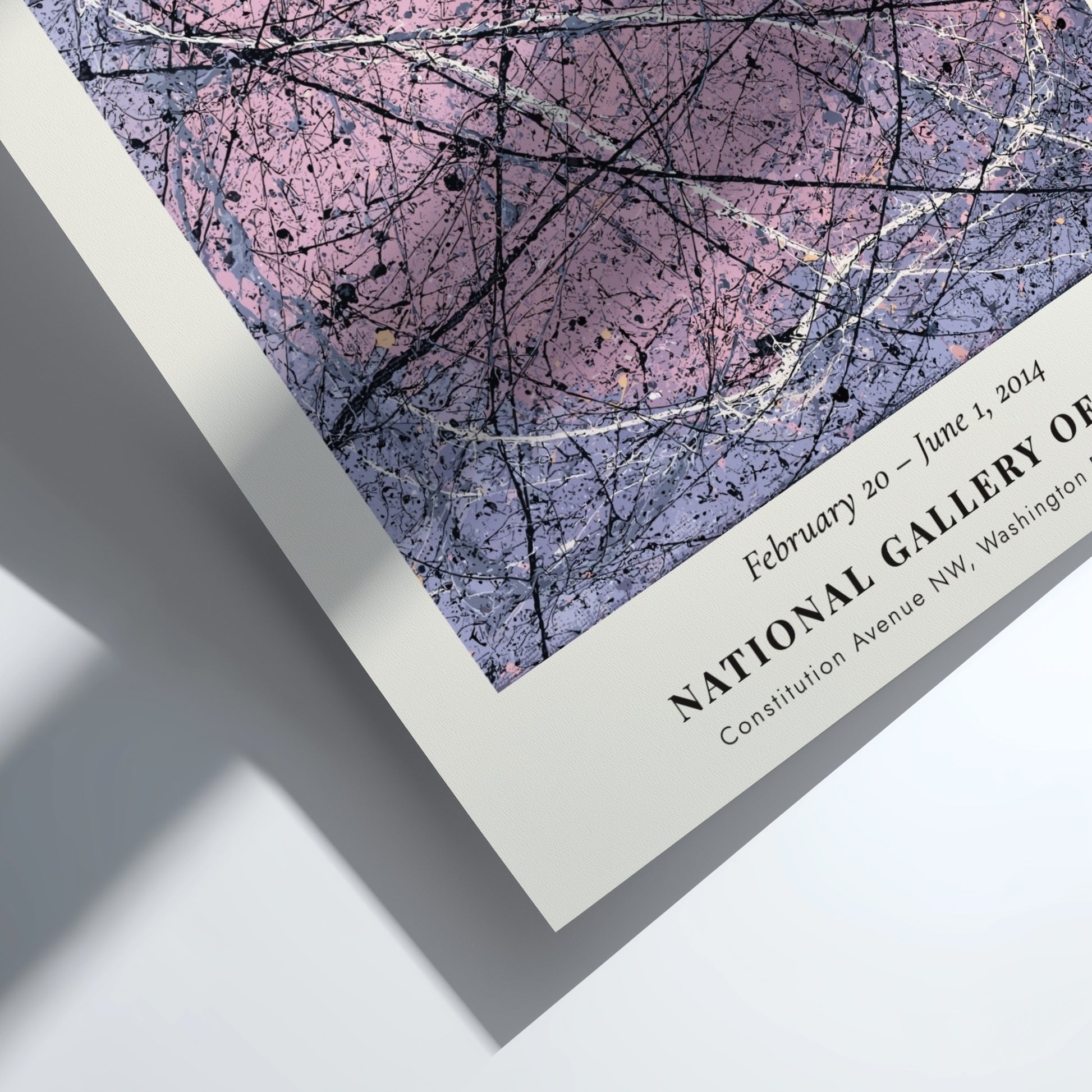 Wall art poster featuring Jackson Pollock Lavender Mist No. 1 with abstract paint drips