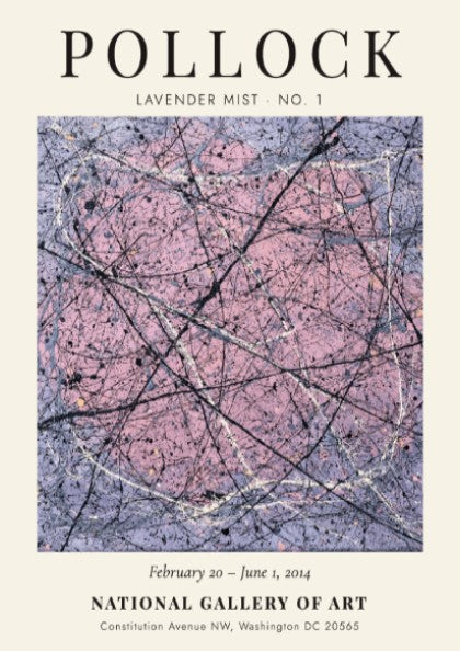 Wall art poster featuring Jackson Pollock Lavender Mist No. 1 with abstract paint drips