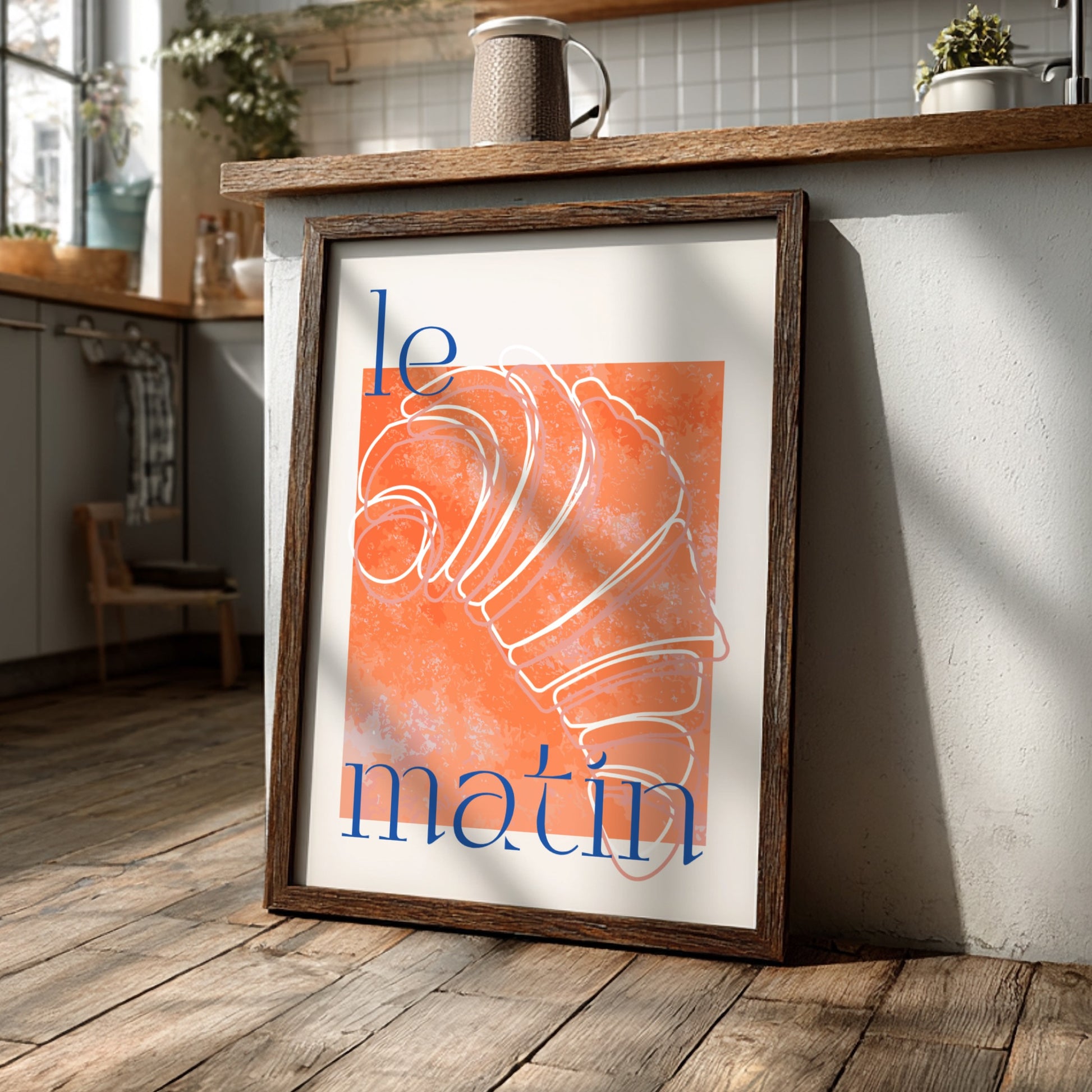Le Matin Croissant Poster - French Breakfast Vibes Wall Art Print