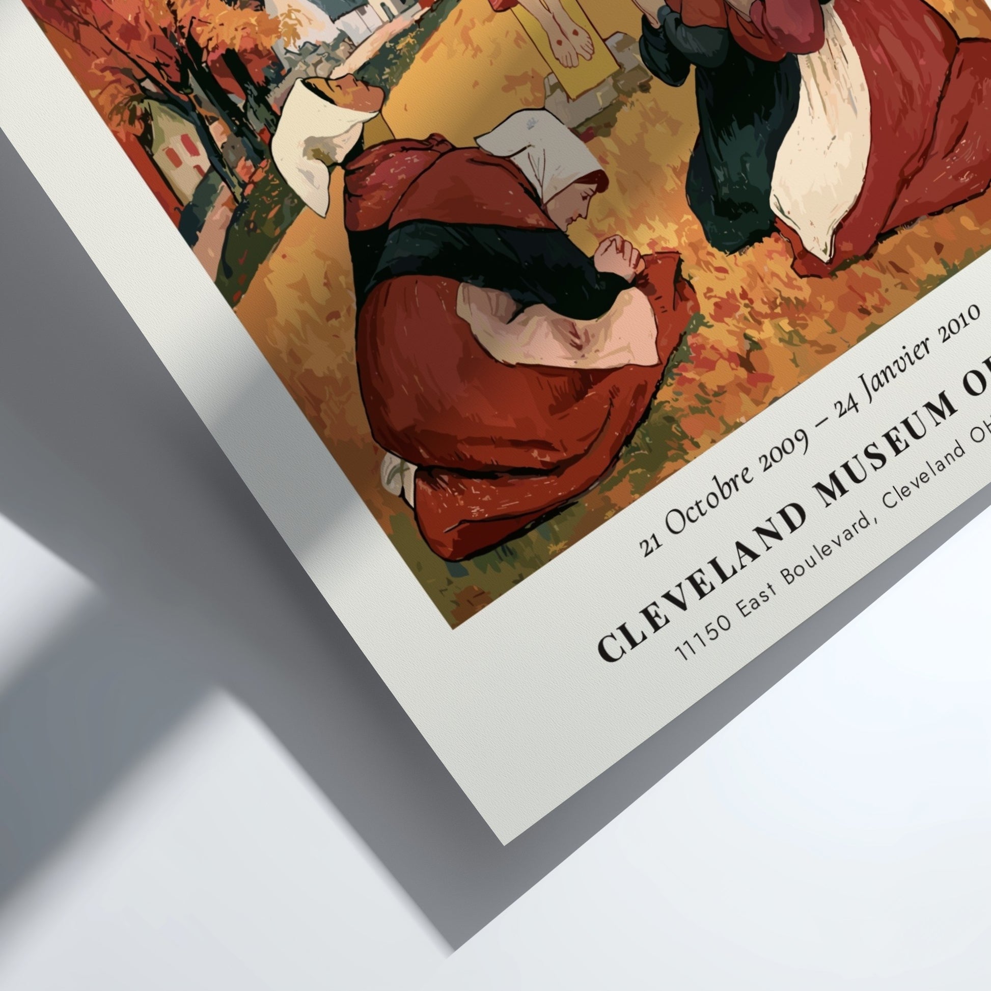 Gauguin exhibition poster featuring Le Christ Jaune with vibrant colors and emotive subject matter