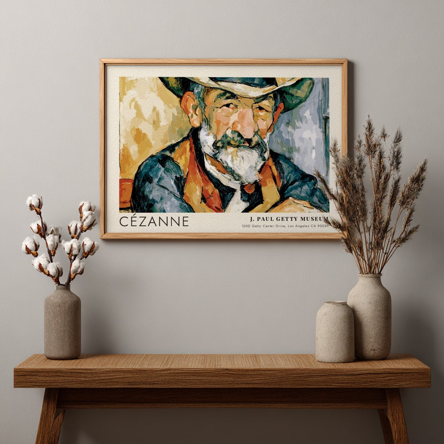 Wall art poster of Cézanne Le Jardinier Vallier featuring rich earth tones and portrait