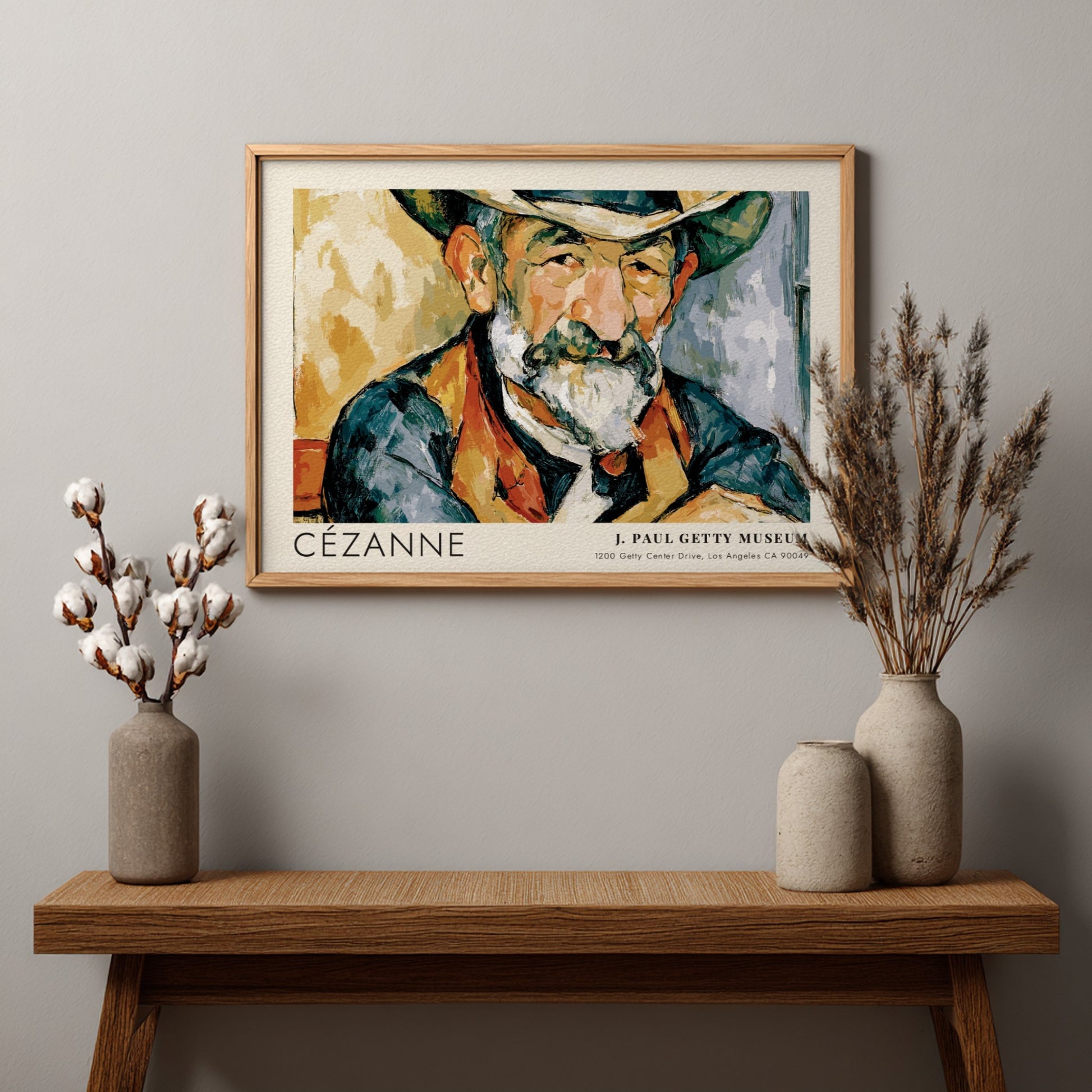 Wall art poster of Cézanne Le Jardinier Vallier featuring rich earth tones and portrait