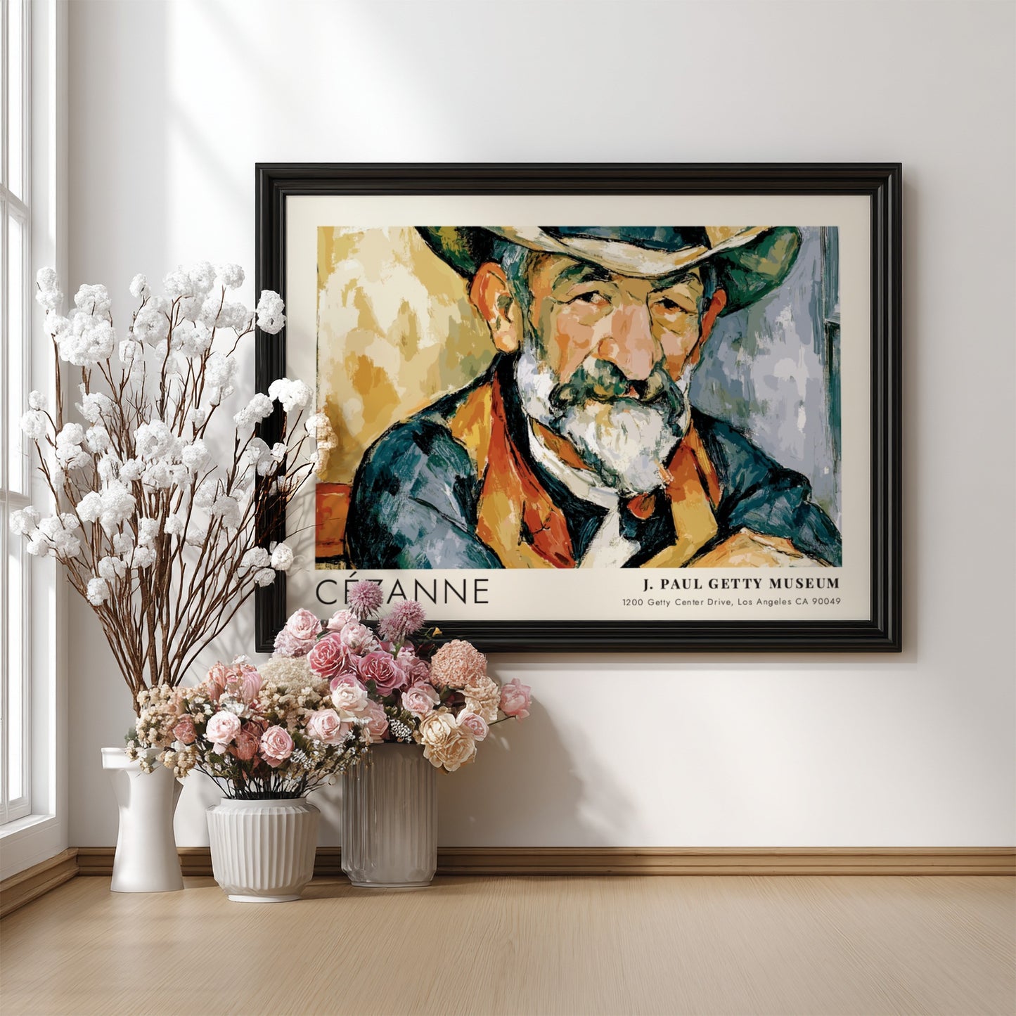 Wall art poster of Cézanne Le Jardinier Vallier featuring rich earth tones and portrait