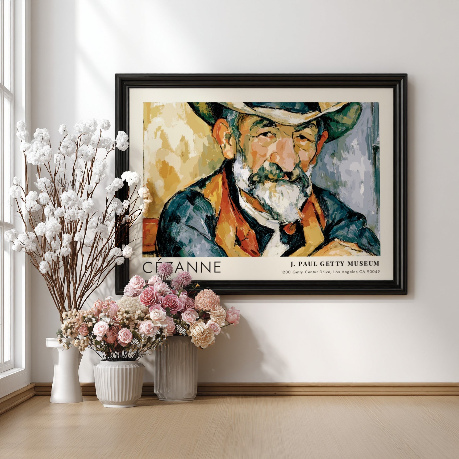 Wall art poster of Cézanne Le Jardinier Vallier featuring rich earth tones and portrait