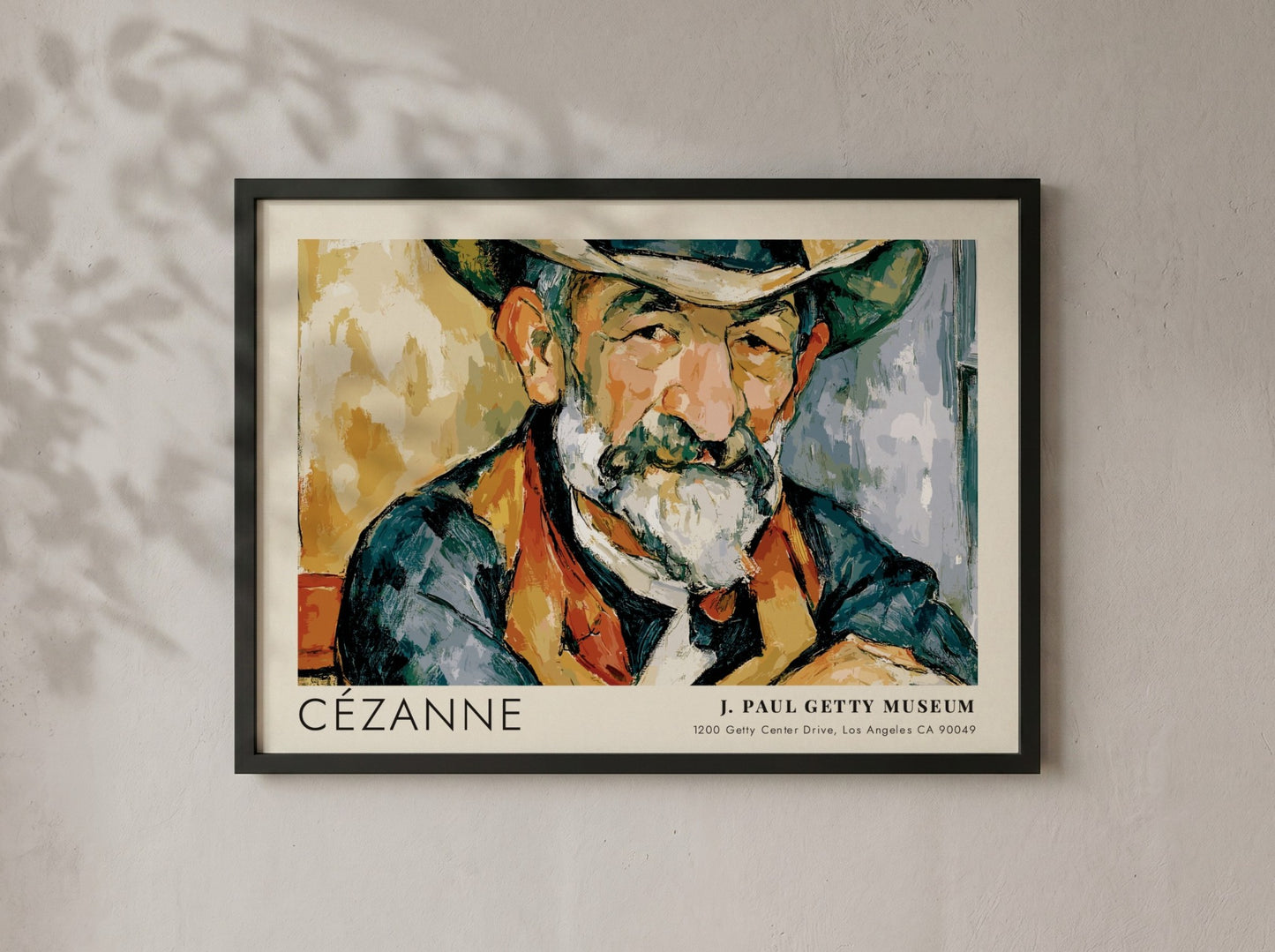 Wall art poster of Cézanne Le Jardinier Vallier featuring rich earth tones and portrait