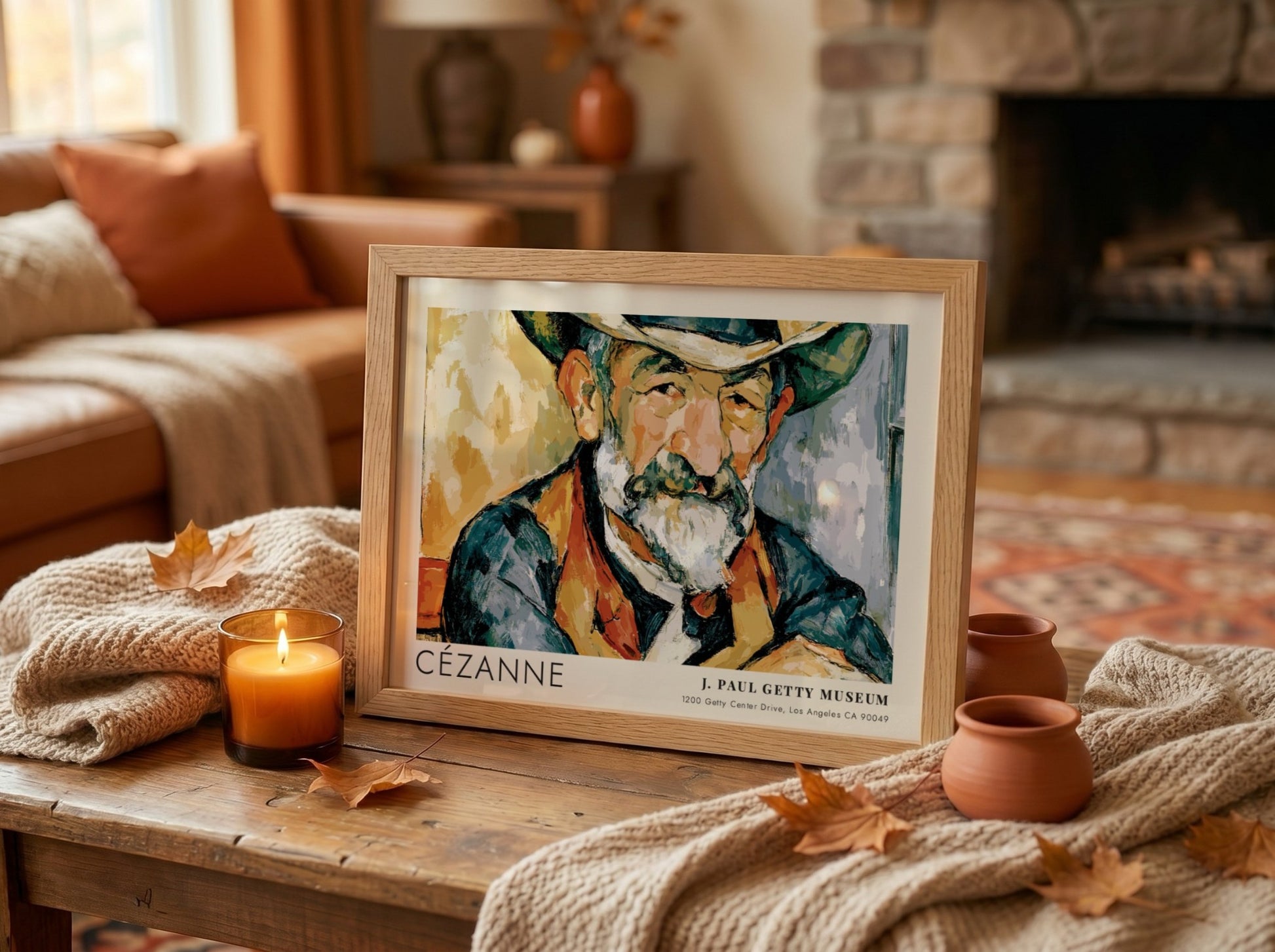 Wall art poster of Cézanne Le Jardinier Vallier featuring rich earth tones and portrait