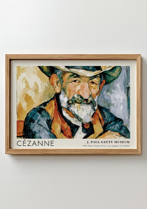 Wall art poster of Cézanne Le Jardinier Vallier featuring rich earth tones and portrait