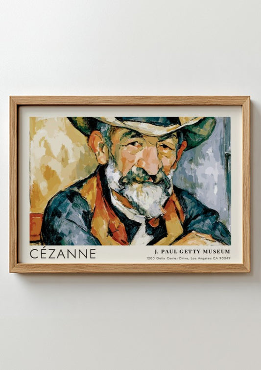 Wall art poster of Cézanne Le Jardinier Vallier featuring rich earth tones and portrait