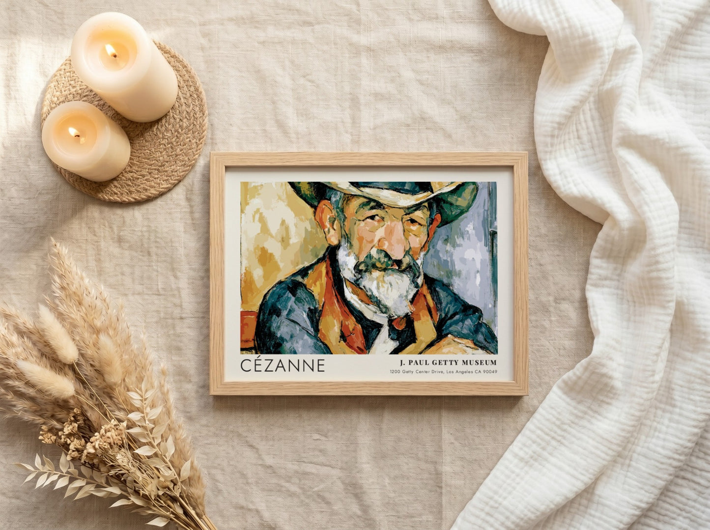 Wall art poster of Cézanne Le Jardinier Vallier featuring rich earth tones and portrait