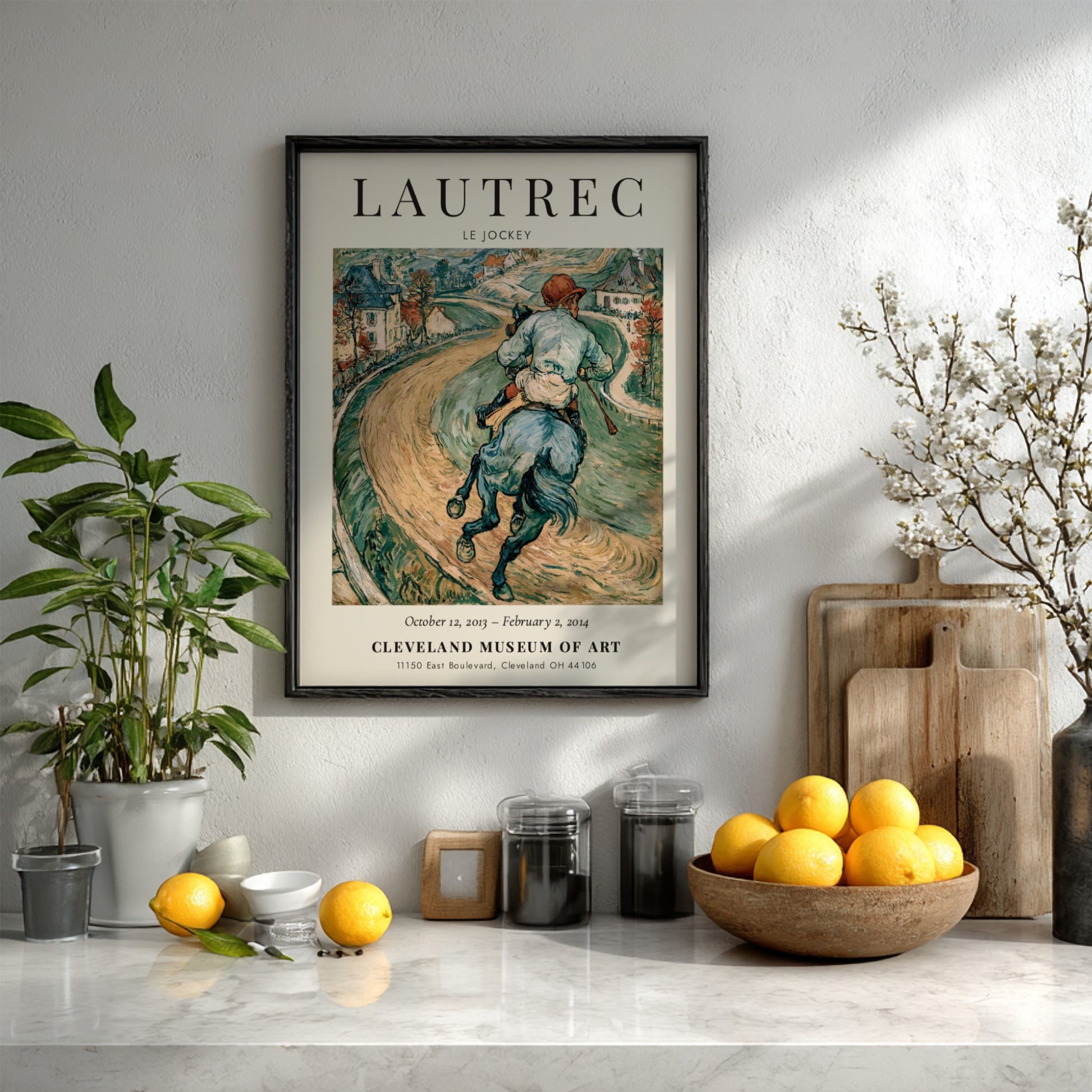 Le Jockey poster featuring vibrant colors and dynamic movement, Toulouse-Lautrec wall art