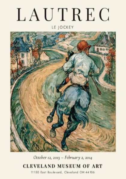 Le Jockey poster featuring vibrant colors and dynamic movement, Toulouse-Lautrec wall art