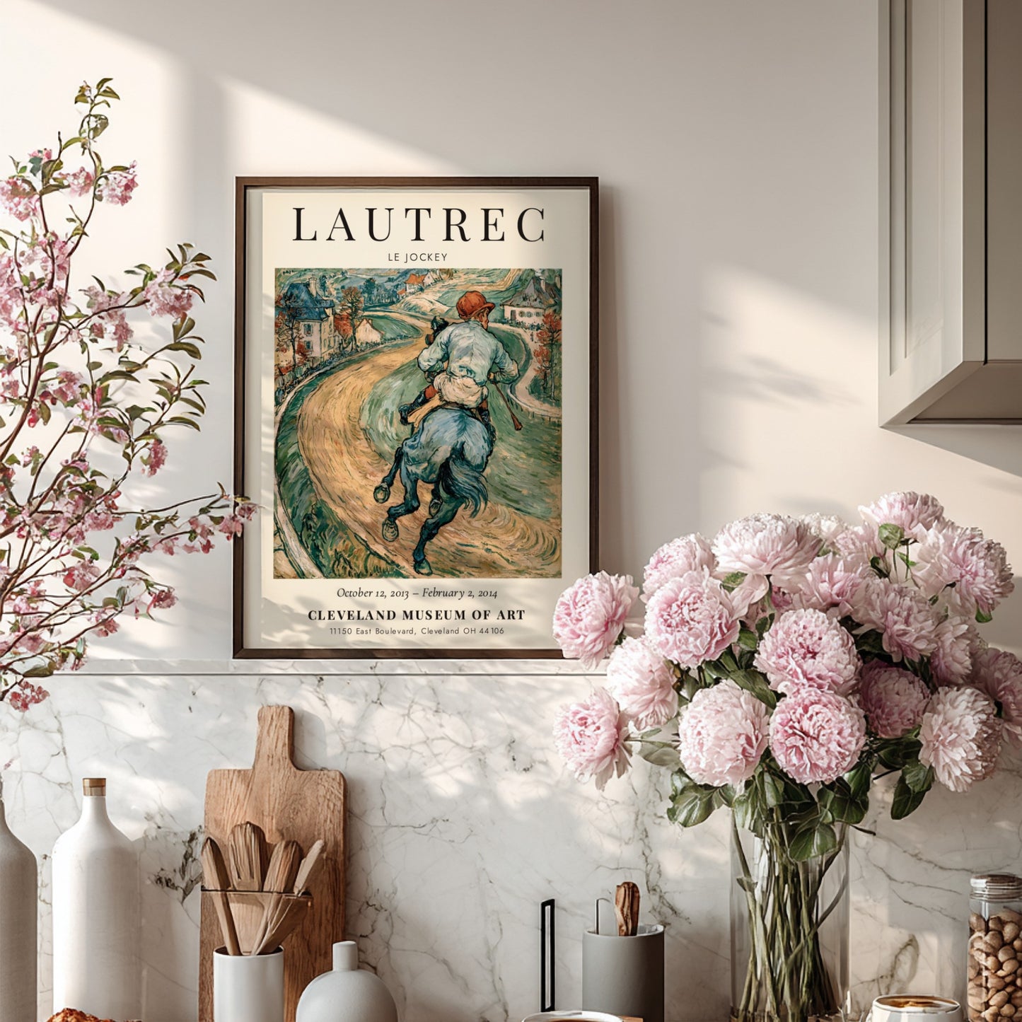 Le Jockey poster featuring vibrant colors and dynamic movement, Toulouse-Lautrec wall art