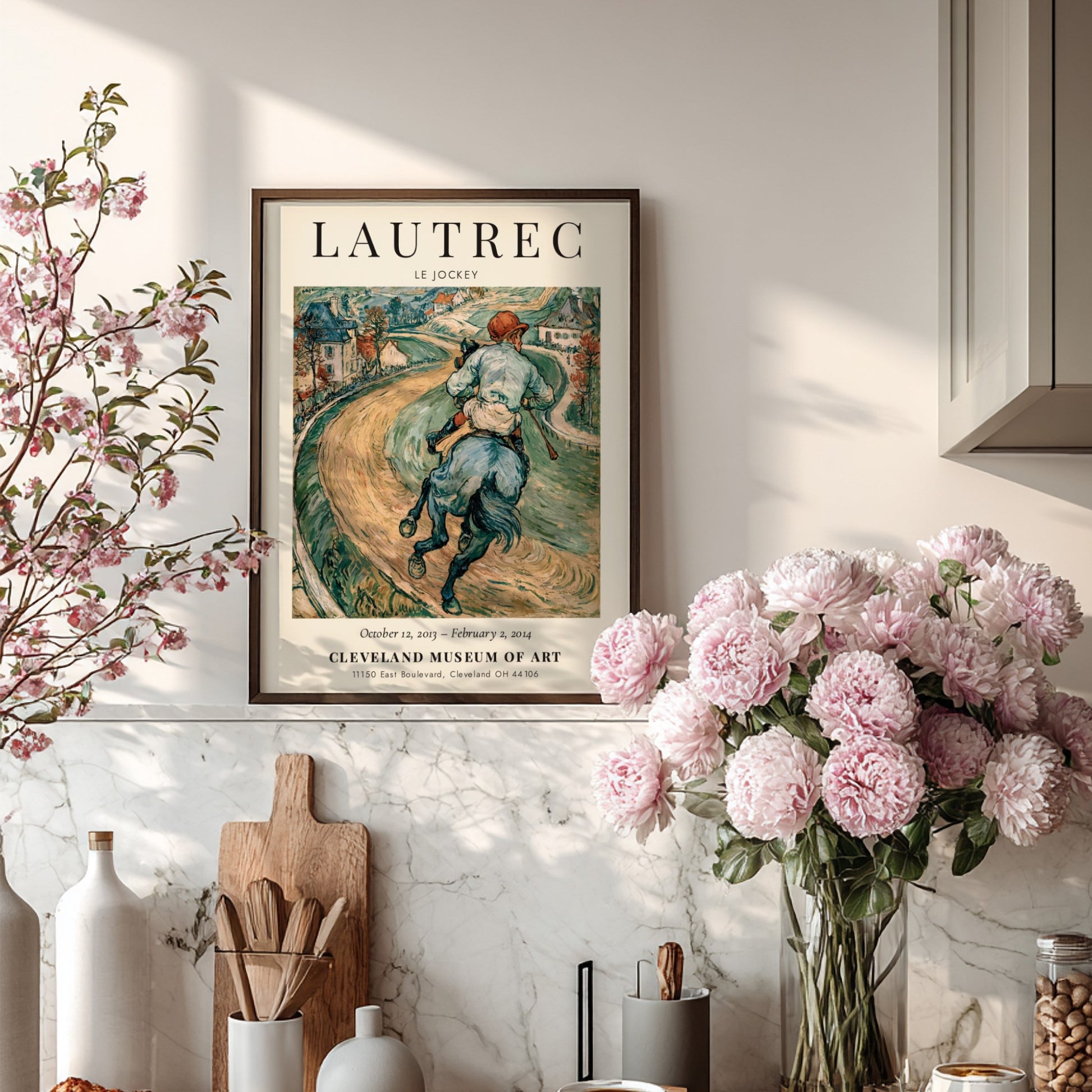 Le Jockey poster featuring vibrant colors and dynamic movement, Toulouse-Lautrec wall art