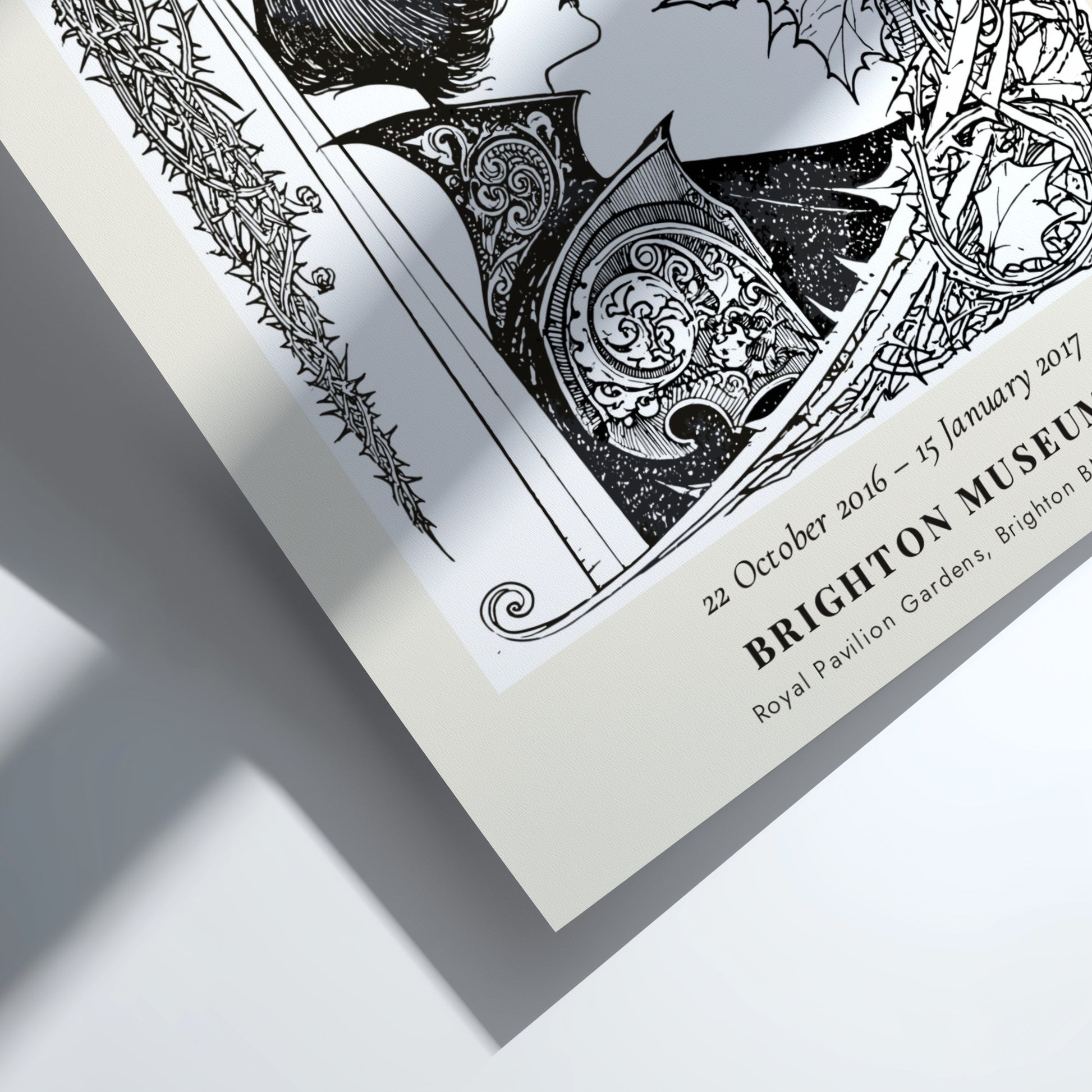 Aubrey Beardsley poster featuring Le Morte d'Arthur with intricate black and white design elements