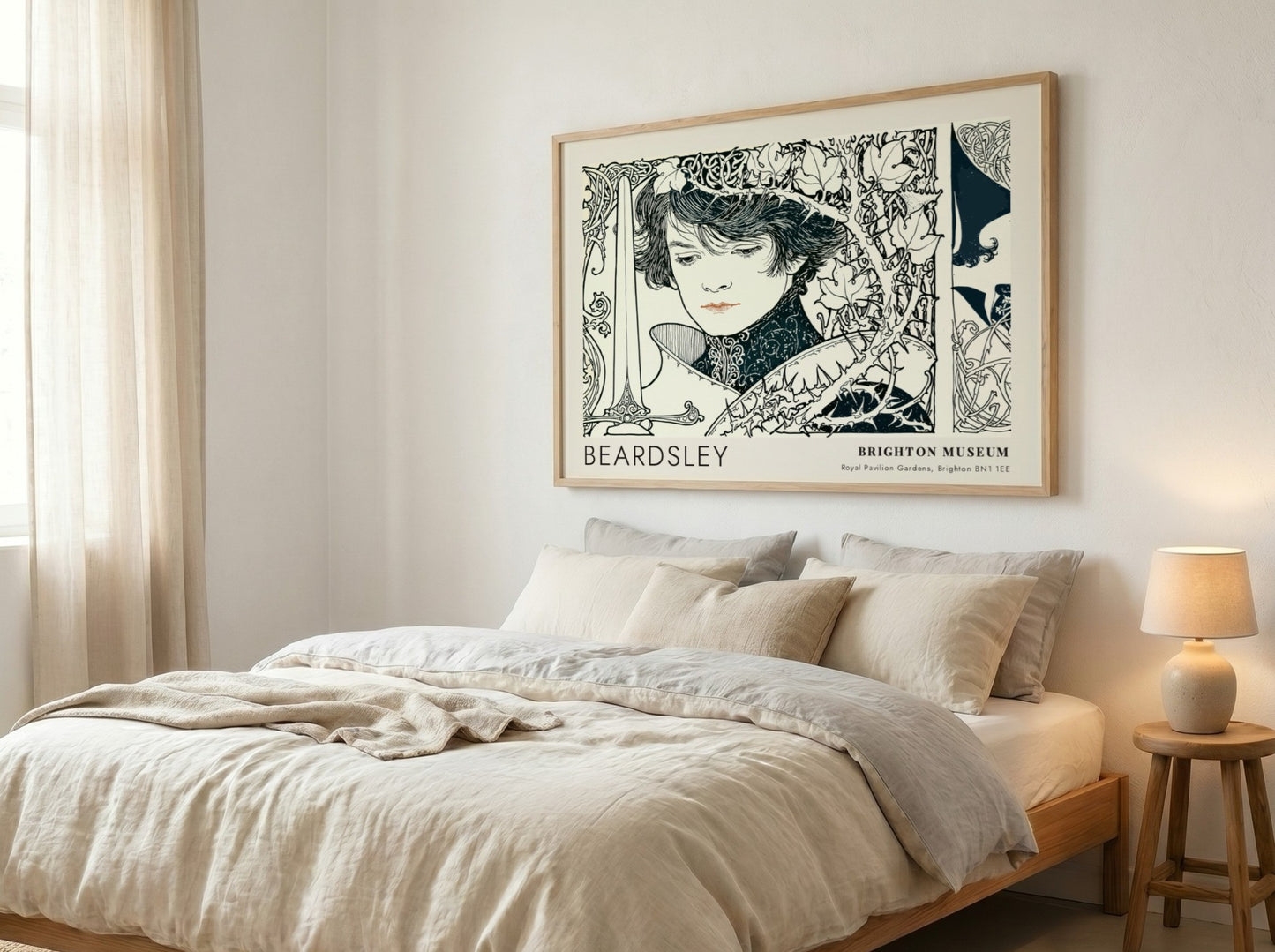 Wall art poster featuring Aubrey Beardsley Le Morte d'Arthur dark botanical line drawing