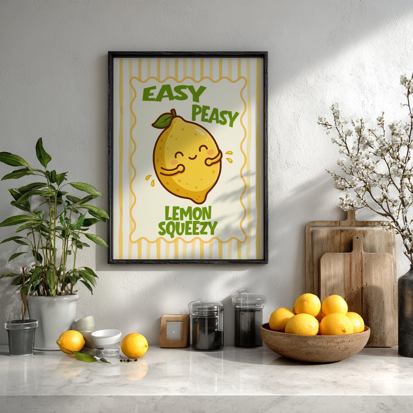 Lemon - Easy Peasy Lemon Squeezy - Kitchen Wall Art