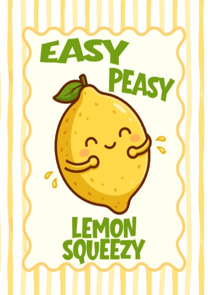 Lemon - Easy Peasy Lemon Squeezy - Kitchen Wall Art