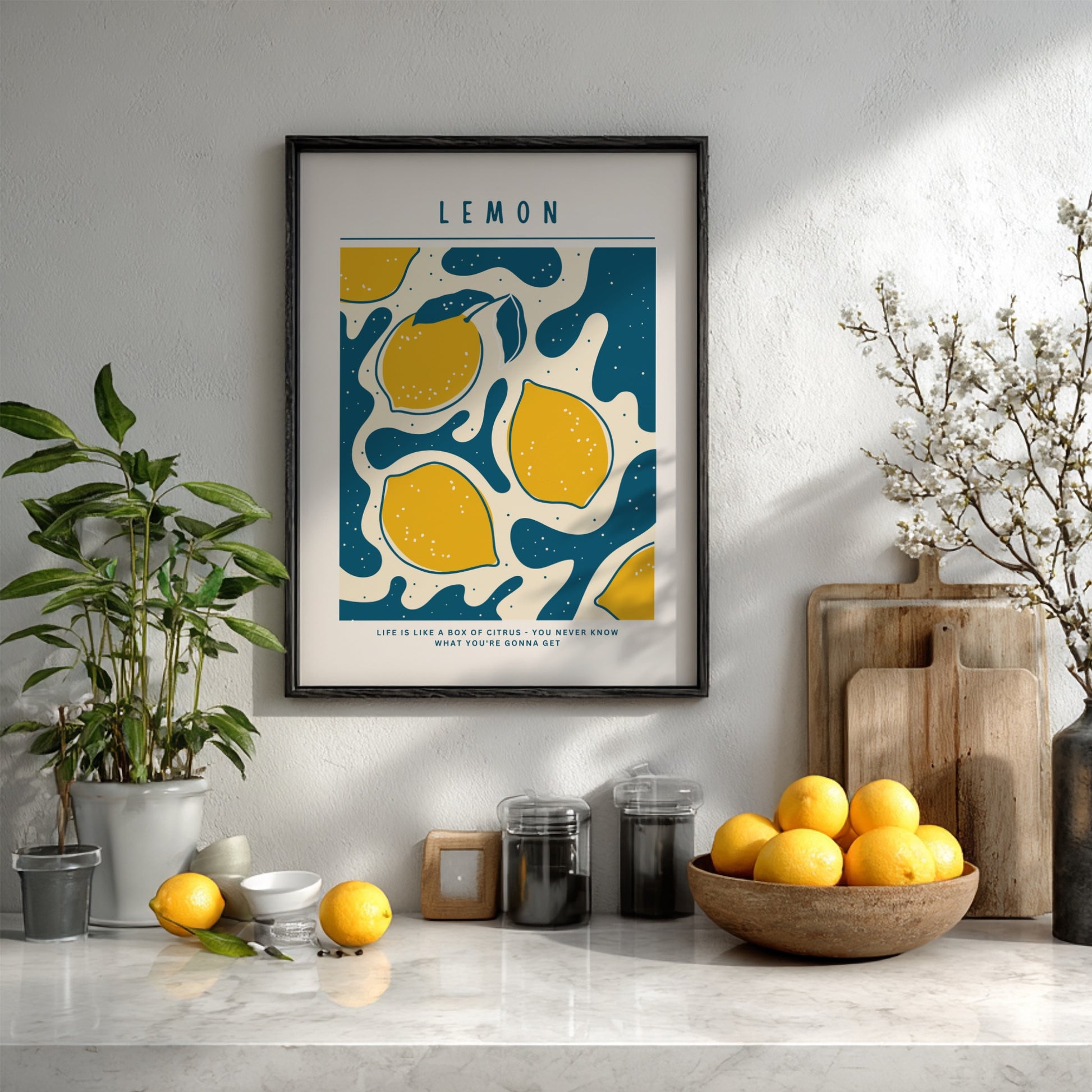 Lemon Poster - Fresh Citrus Fruit Wall Art Print