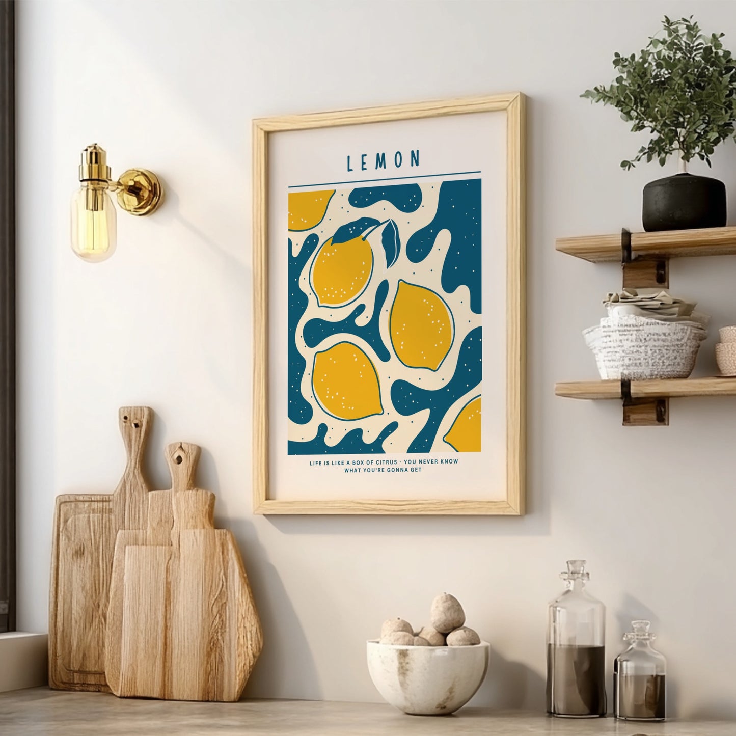 Lemon Poster - Fresh Citrus Fruit Wall Art Print