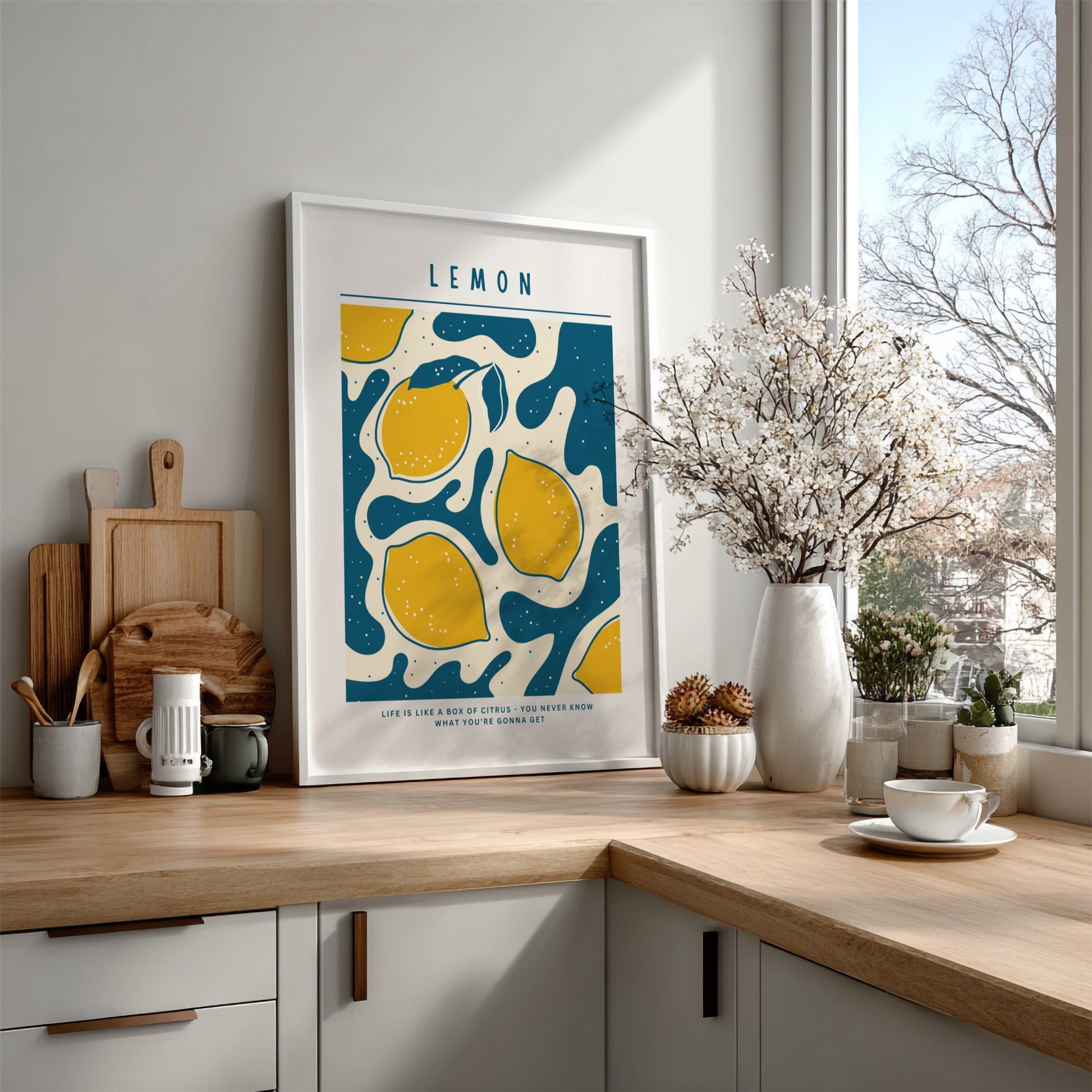 Lemon Poster - Fresh Citrus Fruit Wall Art Print
