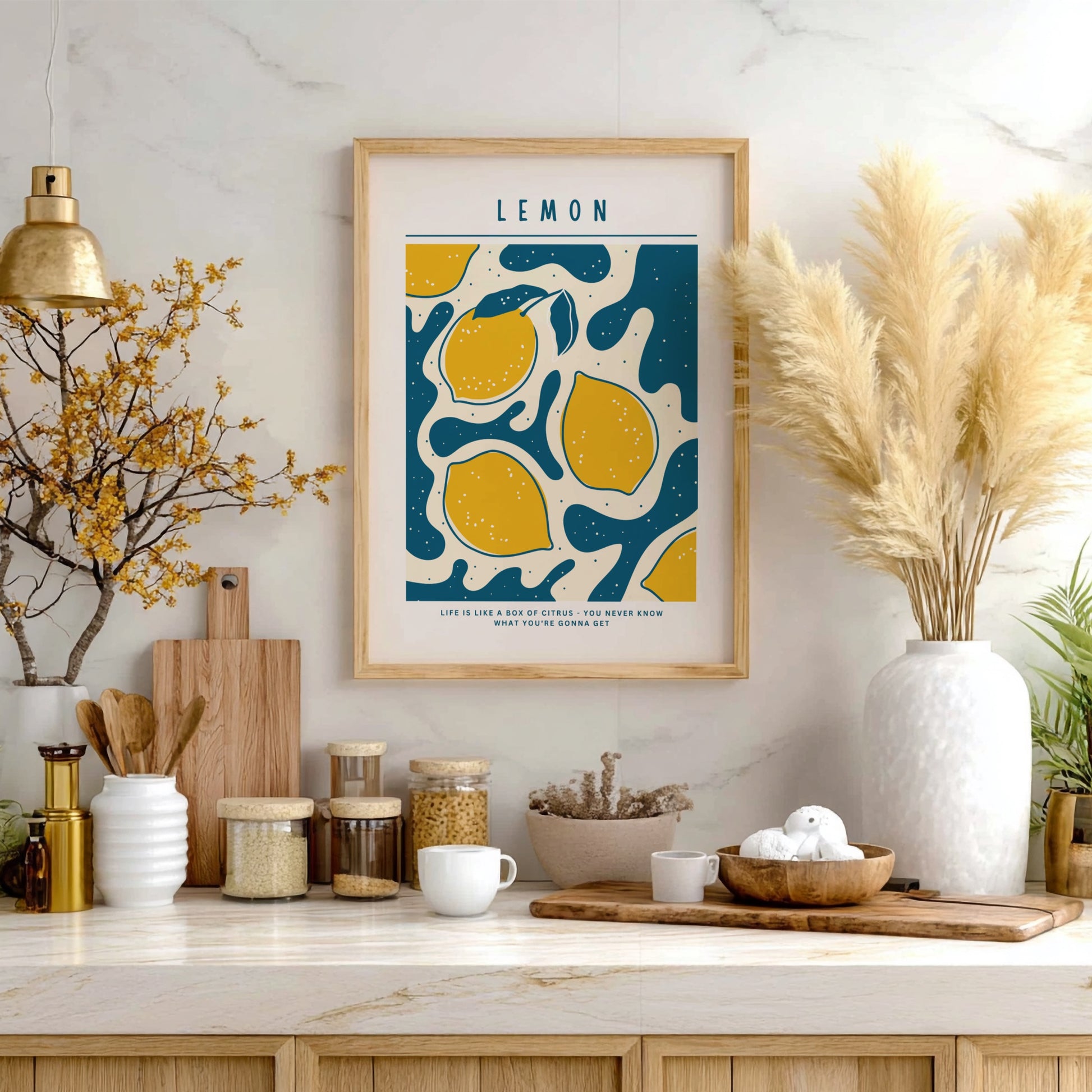 Lemon Poster - Fresh Citrus Fruit Wall Art Print