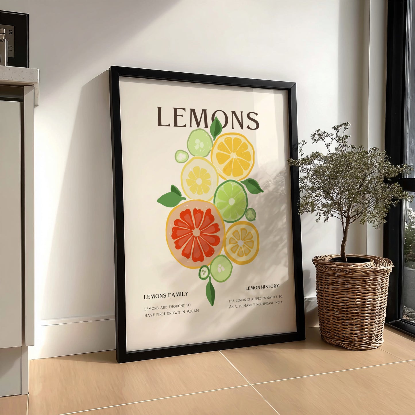 Lemons Poster - Vibrant Fresh Citrus Wall Art Print
