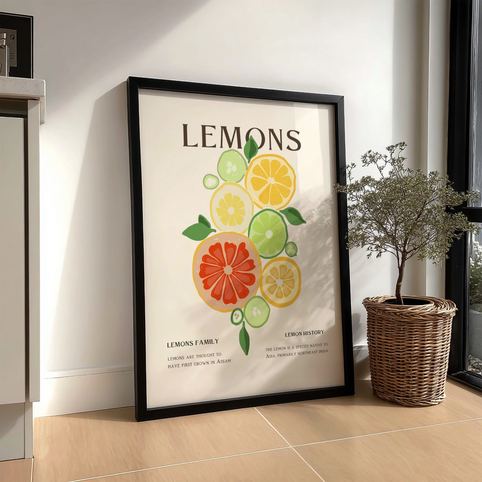 Lemons Poster - Vibrant Fresh Citrus Wall Art Print