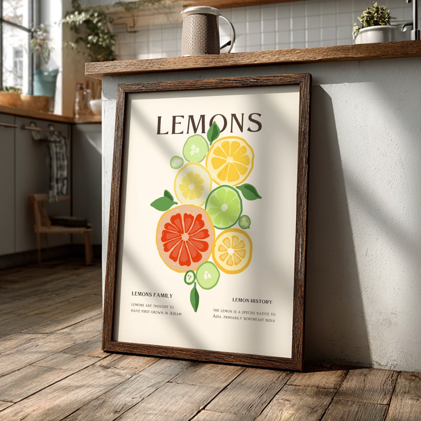 Lemons Poster - Vibrant Fresh Citrus Wall Art Print