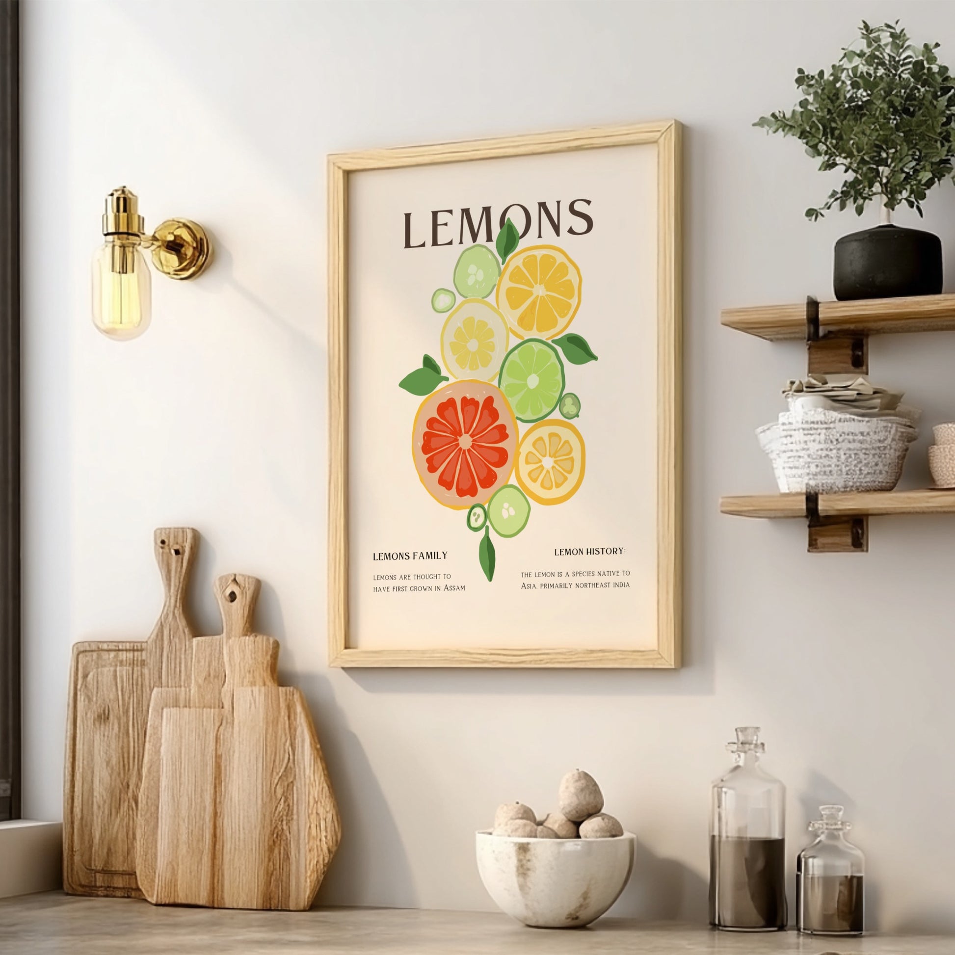 Lemons Poster - Vibrant Fresh Citrus Wall Art Print