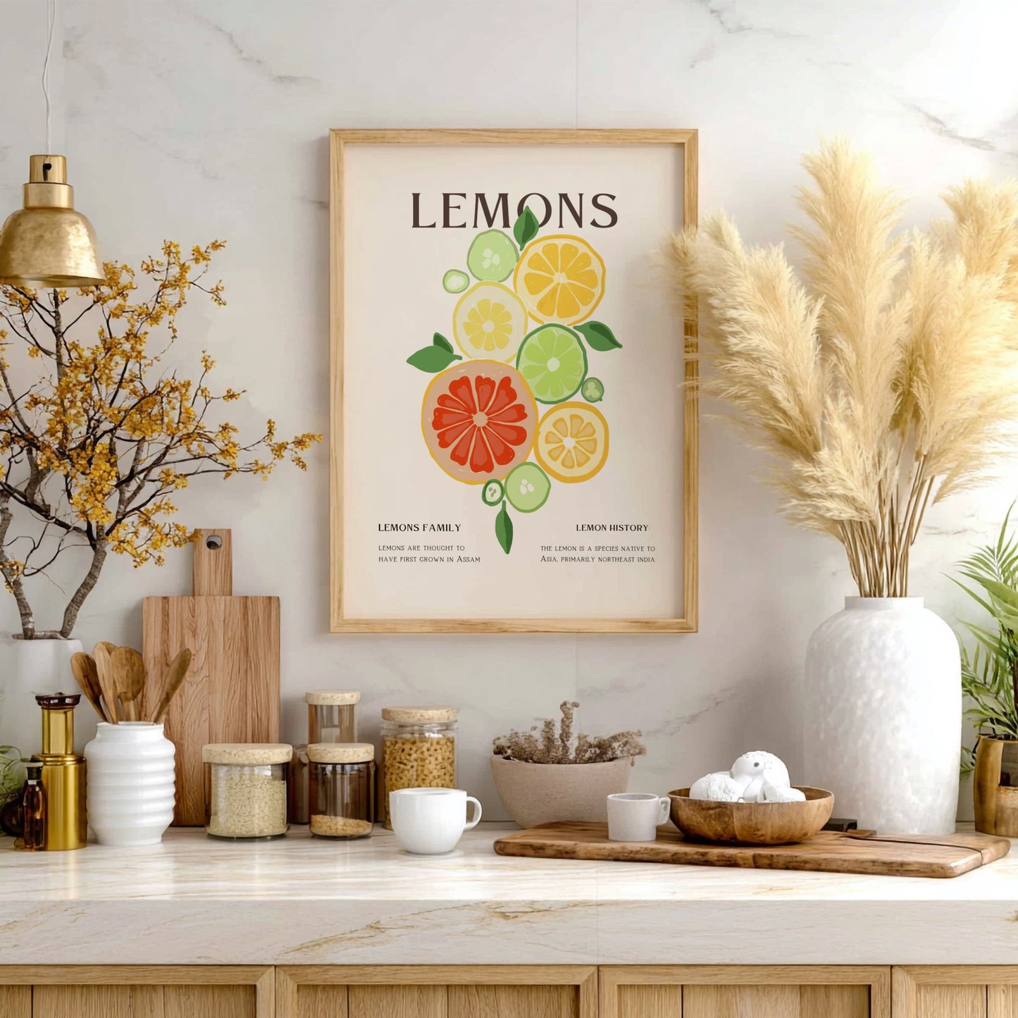 Lemons Poster - Vibrant Fresh Citrus Wall Art Print